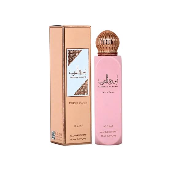 Asdaaf Ameerat Al Arab Prive Rose All Over Perfume Spray 150Ml Mujer